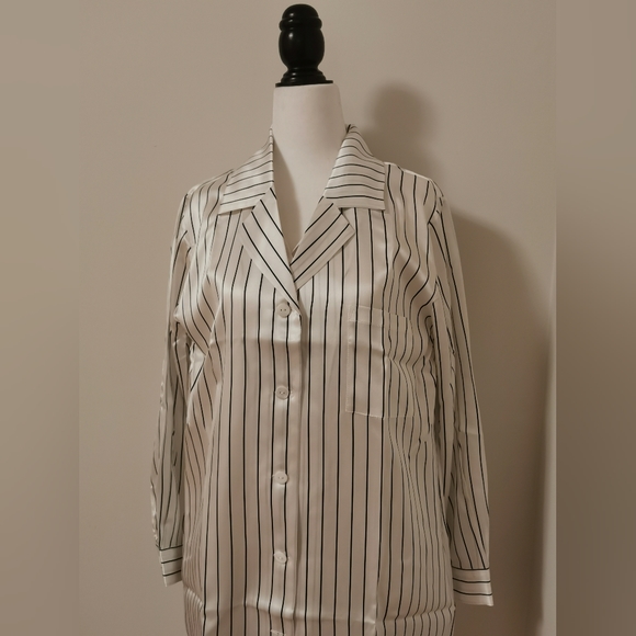 Women Negligees Pure Silk Sleep Shirt, Sexy V Neck Oversize Nightshirt 100% Silk - Picture 3 of 7